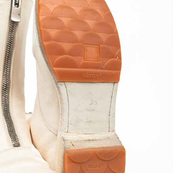 Guidi 310 White Front-Zip Calf-Length Army Boots - Picture 5 of 9